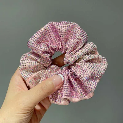 Polka Dot Hot Rhinestone Hairpin Large Intestine Headband Pink - Shop at LoveMi