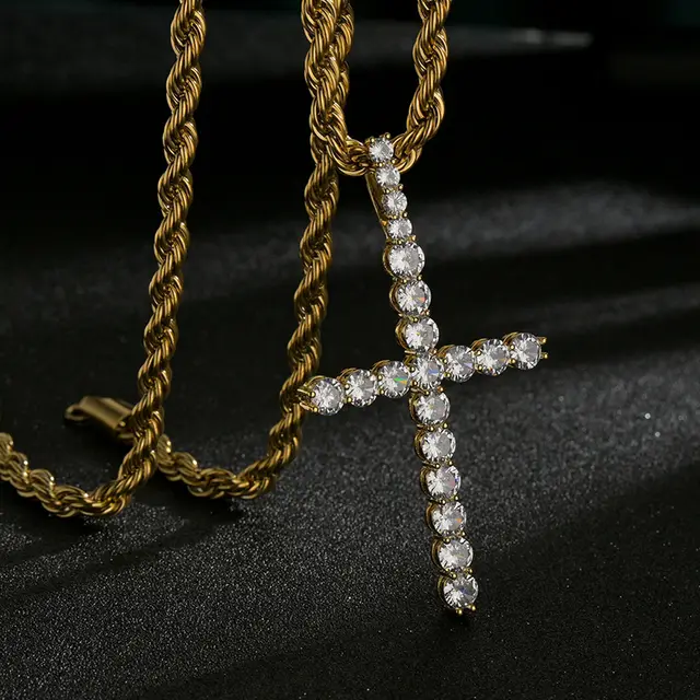Fashion Trend Creative Cross Pendant Necklace Gold - Shop at LoveMi