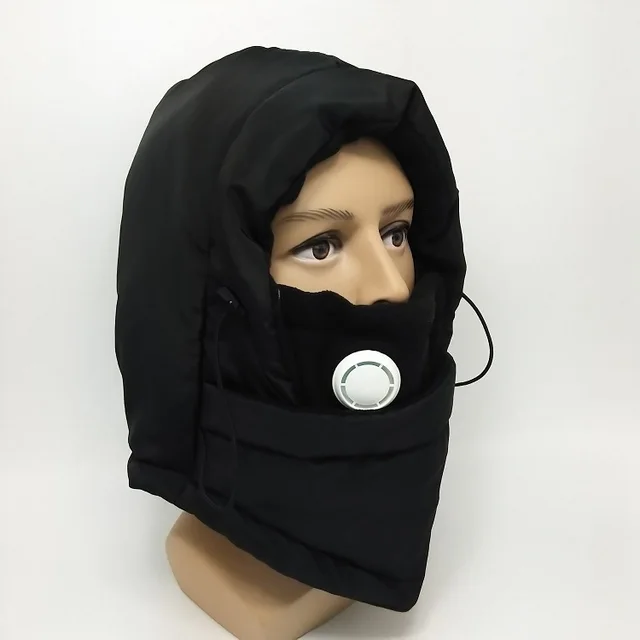 Women's Outdoor Warmth And Velvet Thickening Integrated Windproof Hat Black - Shop at LoveMi