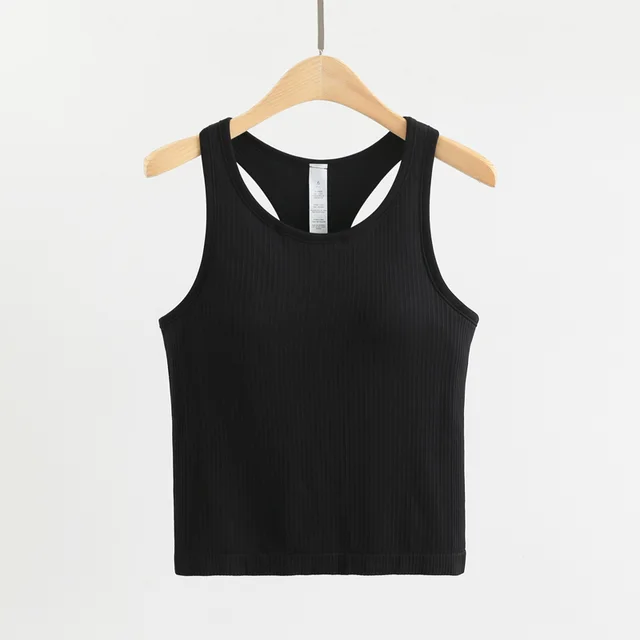 Fashionable And Simple Female Shaped Sports Vest Black - Shop at LoveMi