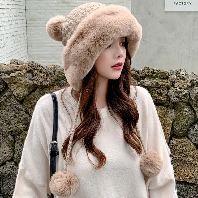 Autumn And Winter Ladies New Korean Style Knitted Wool Hat Coffee - Shop at LoveMi