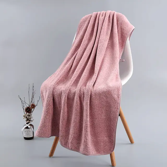 Bamboo Charcoal Solid Color Household Daily Bath Towel Adult Coral Fleece Fiber Red Wine - Shop at LoveMi