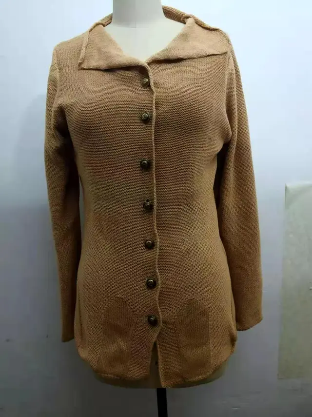 Slim Single breasted Short Coat Retro Cardigan Women Camel - Shop at LoveMi