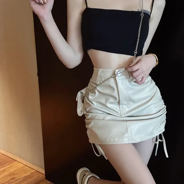 Autumn Shows Thin Temperament Skirt Apricot - Shop at LoveMi