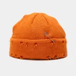 New Style Knit Hat With Hoop Pin Hole - Orange