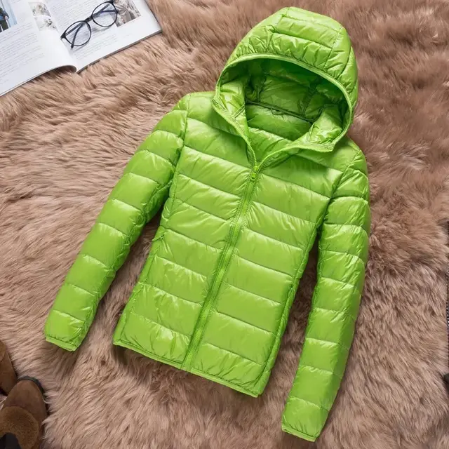 Slim Slimming Portable Short And Thin Down Jacket Women Green - Shop at LoveMi