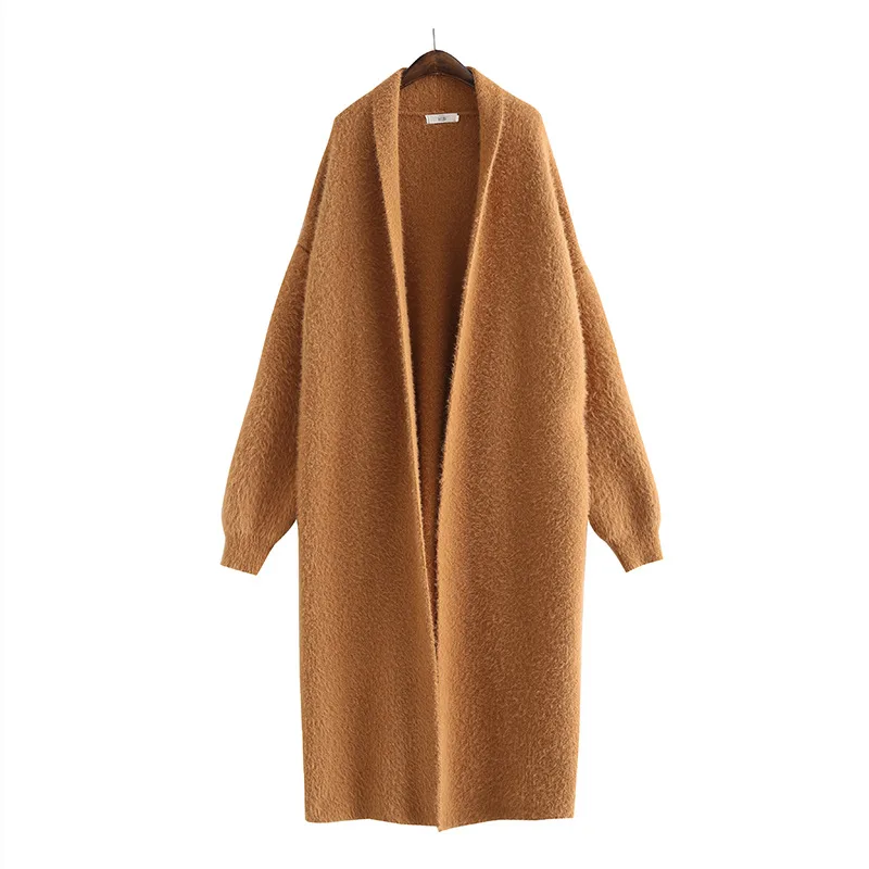 Mink Fleece Sweater Cardigan Fur Coat Coffee - Shop at LoveMi
