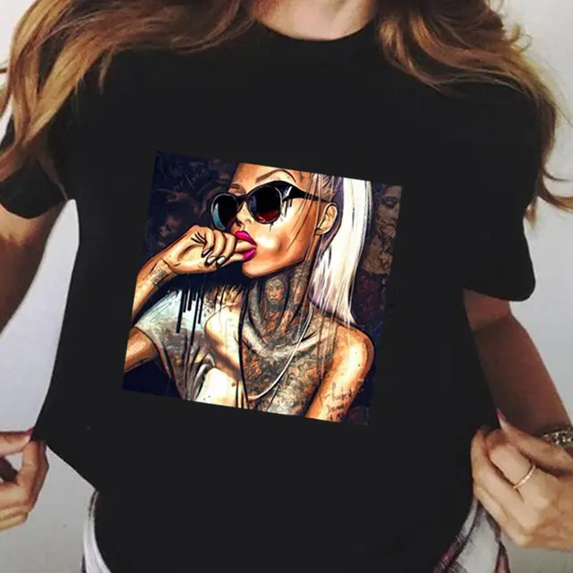 Summer Fashion Plus Size Black T shirt Short Sleeve Women 1 Style - Shop at LoveMi