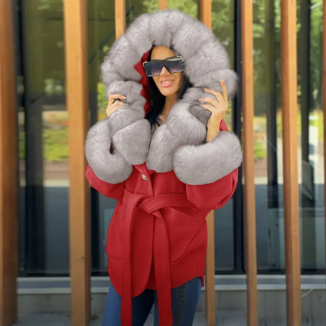 Thick And Warm Casual Loose Short Jacket Coat Red - Shop at LoveMi