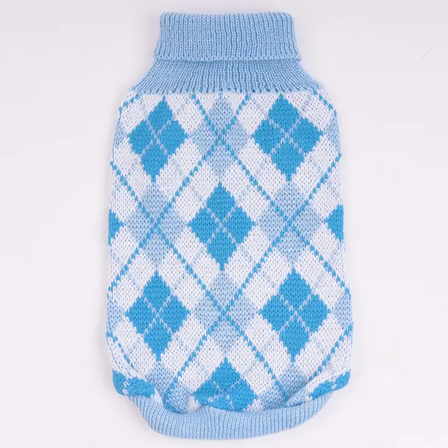 Fashion Pet Geometric Diamond Plaid Sweater - Shop at LoveMi