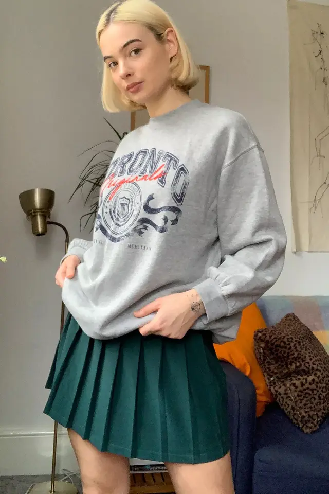 Pure Color College Style Pleated Skirt Green - Shop at LoveMi