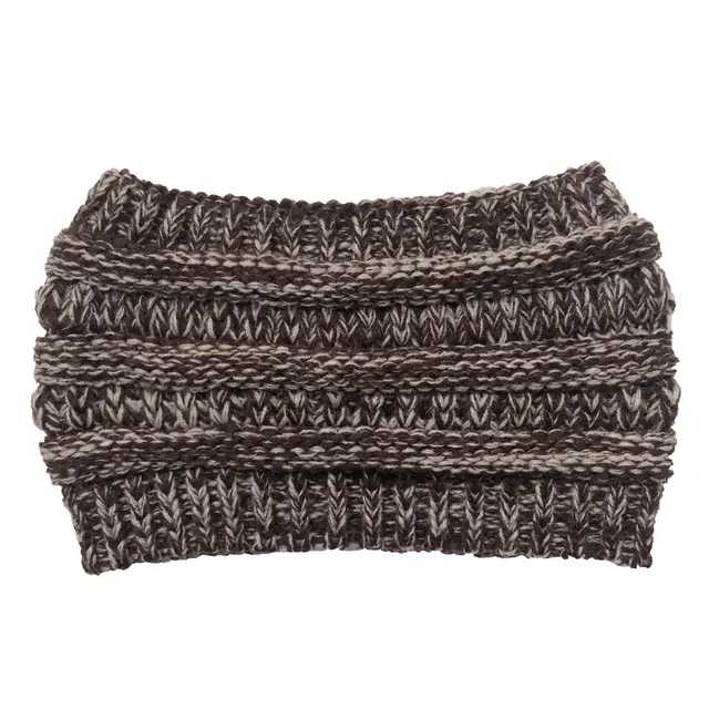 Ladies Ponytail Knitted Yarn Twist Headband Coffee Flower - Shop at LoveMi
