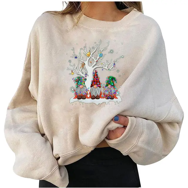Fleece Christmas Personalized Printing Fashion Loose Sweater 11Style - Shop at LoveMi