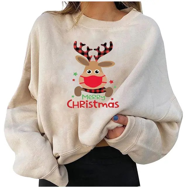 Fleece Christmas Personalized Printing Fashion Loose Sweater 6Style - Shop at LoveMi