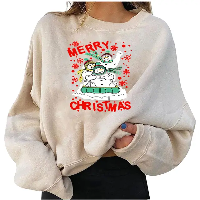 Fleece Christmas Personalized Printing Fashion Loose Sweater 8Style - Shop at LoveMi