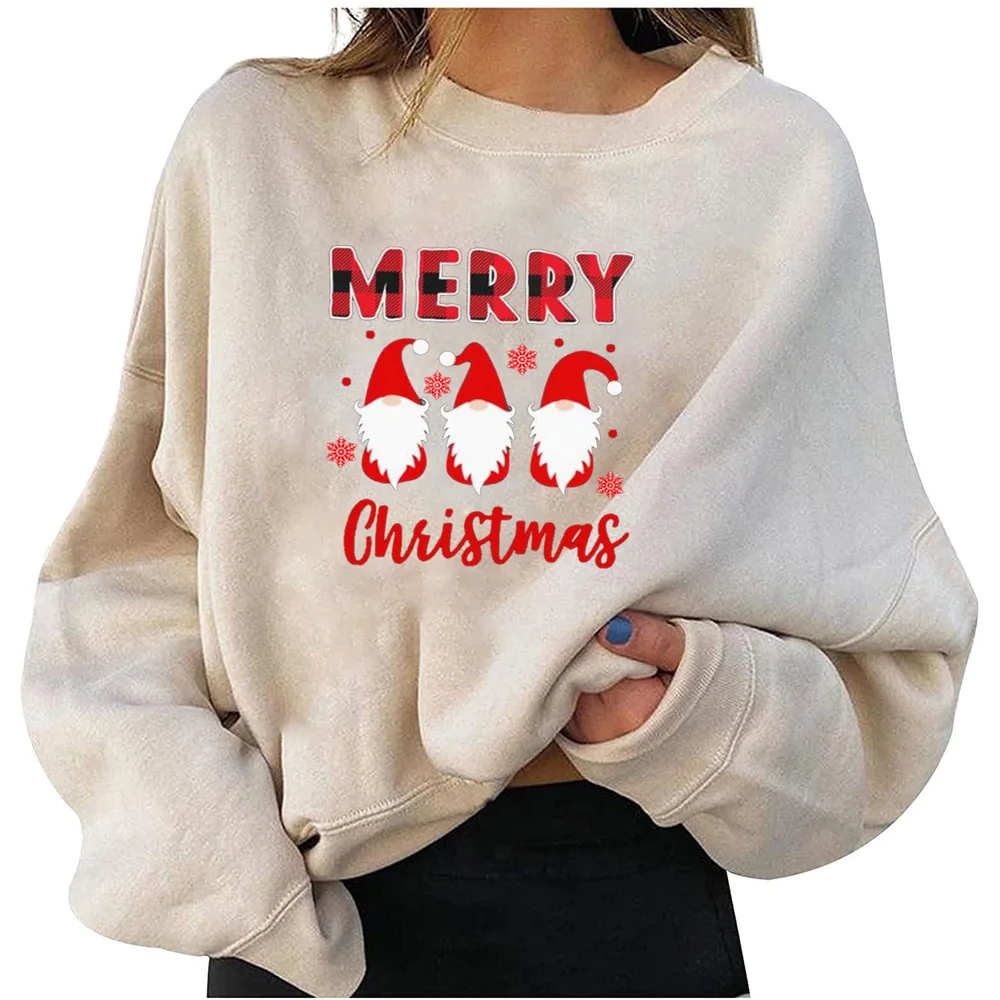 Fleece Christmas Personalized Printing Fashion Loose Sweater 9Style Xl - Shop at LoveMi