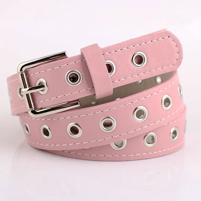 Women's All match Belt With Full hole Eye catching Decoration Pink - Shop at LoveMi