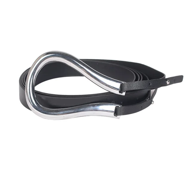 Silver Horseshoe Buckle Belt Ladies Decoration And Dress Black - Shop at LoveMi