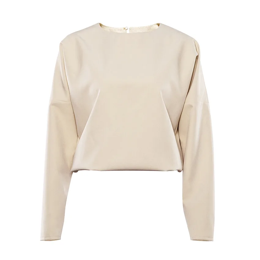Professional Solid Color Round Neck Bottoming Shirt Women's Clothing - Khaki