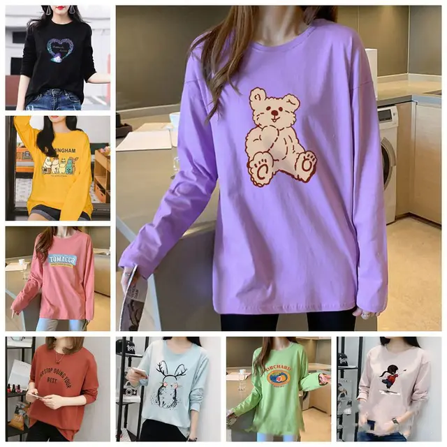 New Korean Women's Long sleeved T shirt Bottoming Shirt Random Style 10Pcs - Shop at LoveMi