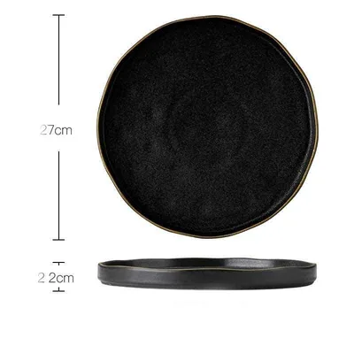 Household Simple Black Frosted Ceramic Dish H - Shop at LoveMi
