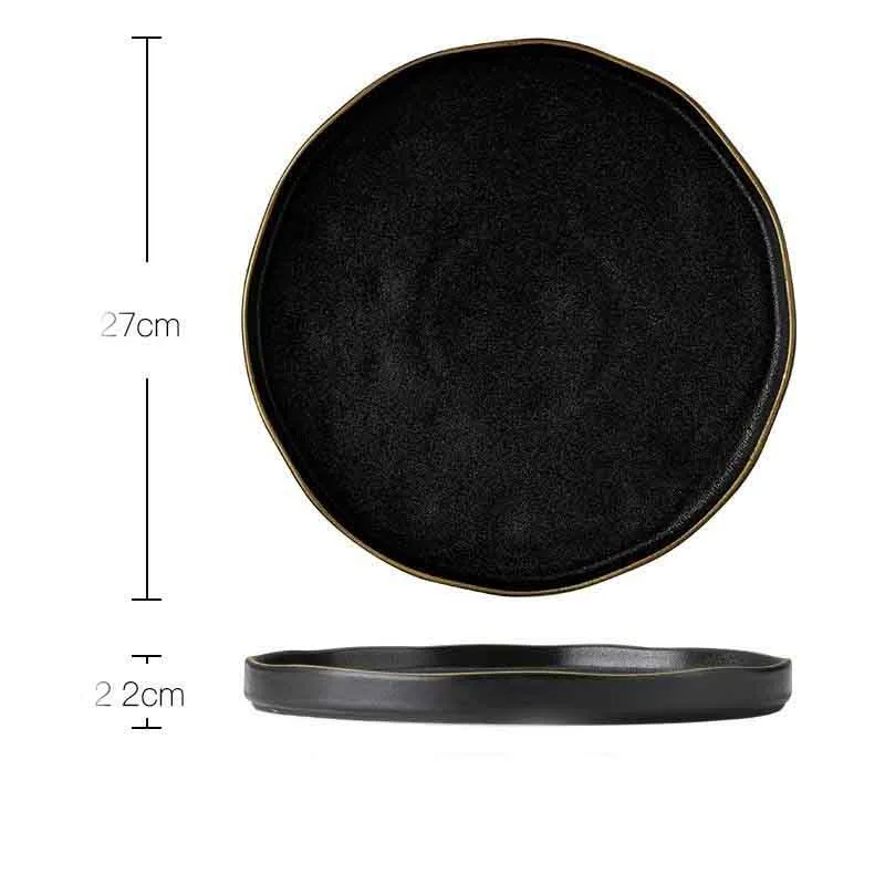 Household Simple Black Frosted Ceramic Dish H - Shop at LoveMi