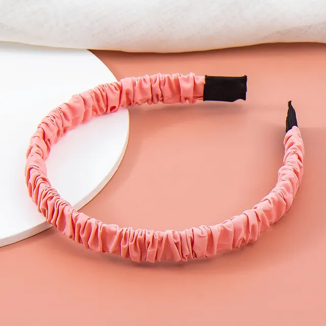 French Retro Fabric Pleated Headband Girls All match Pink - Shop at LoveMi