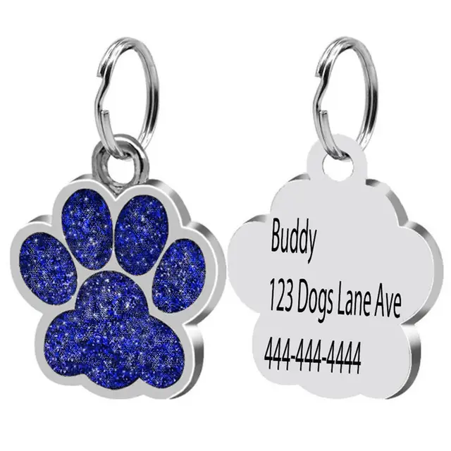 Pet Lover Gift Custom Dog Tag Personalized Flash Blue - Shop at LoveMi