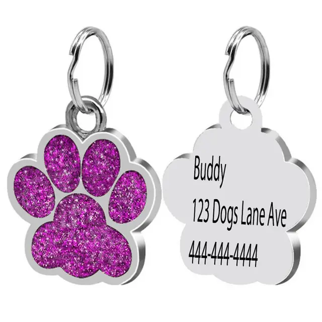 Pet Lover Gift Custom Dog Tag Personalized Flash Rose Red - Shop at LoveMi