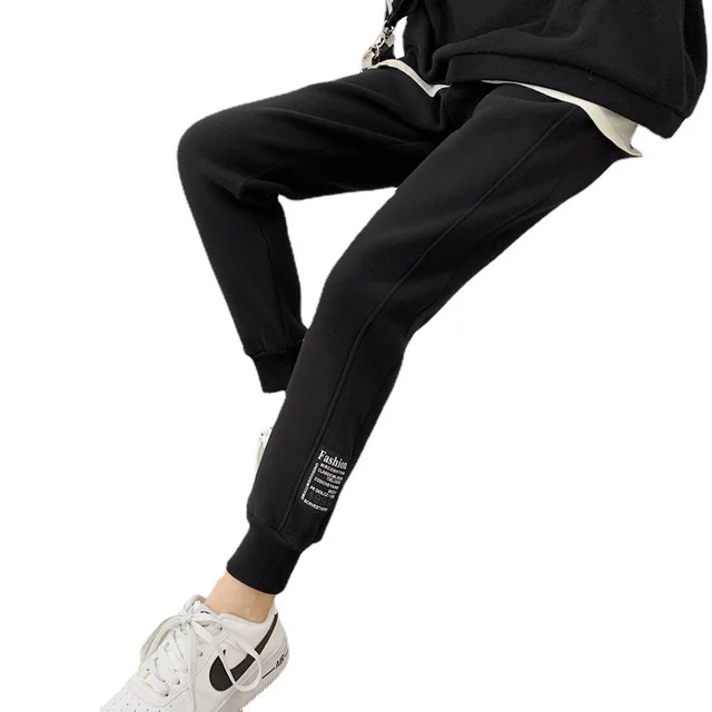 Leisure Plus Cashmere Ribbed Loose And Thin Feet Autumn And Winter Black - Shop at LoveMi
