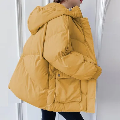 Winter Down Padded Cotton Anti season Bread Coat Yellow - Shop at LoveMi