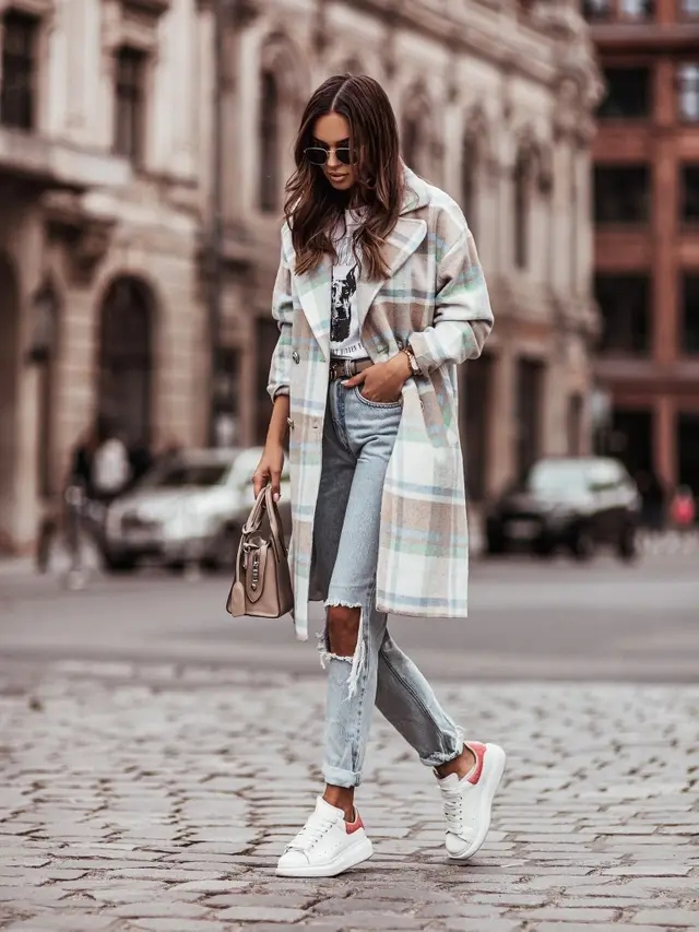 Long Sleeve Button Lapel Casual Warm Plaid Green - Shop at LoveMi