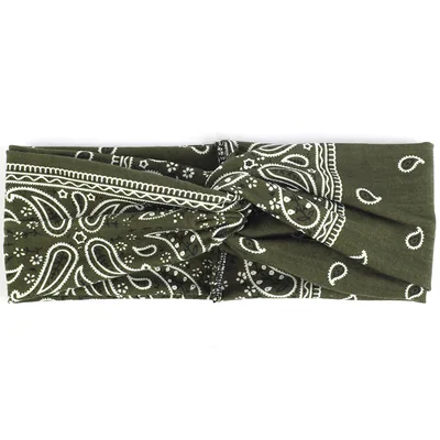 Leopard Print Cross pull Headband With Wide Brim Green - Shop at LoveMi