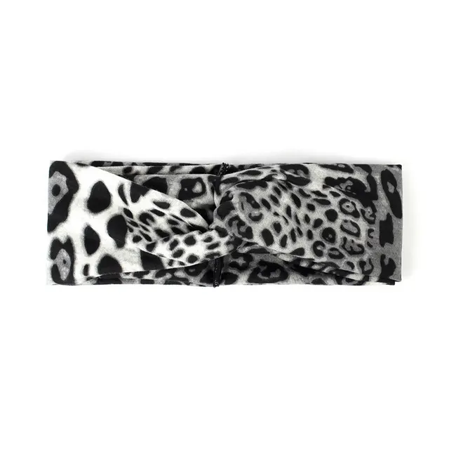 Leopard Print Cross pull Headband With Wide Brim Grey Leopard - Shop at LoveMi