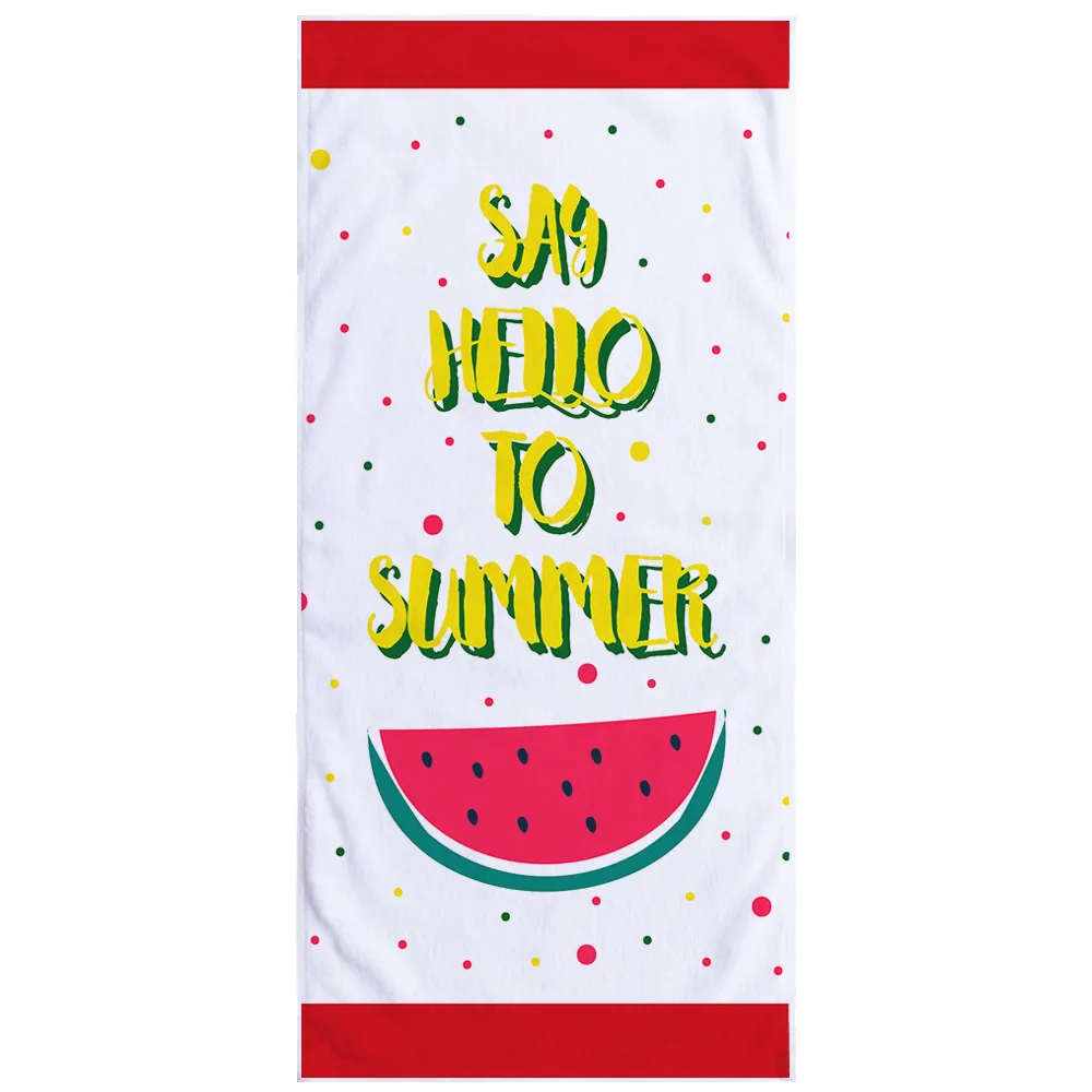 Rectangular Digital Printing Fruit Pattern Beach Towel - Watermelon