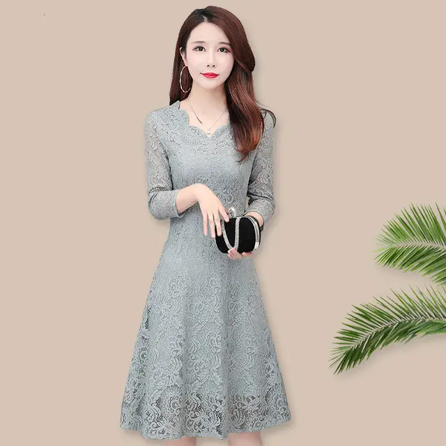 Feminine Long sleeved Autumn Dress With Western Style Light Blue - Shop at LoveMi