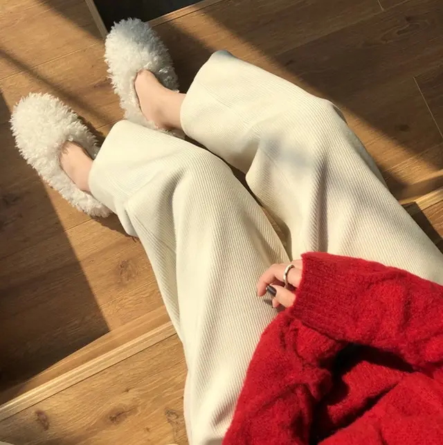 High Waist Corduroy Pants Female Turnip Harlan Off White - Shop at LoveMi