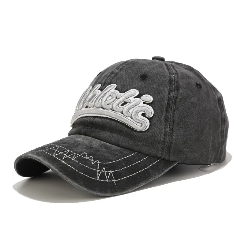 Washed Distressed Retro Baseball Cap Black - Shop at LoveMi