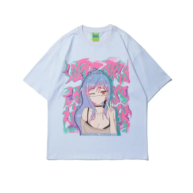 Round Neck Half Sleeves Street Fashion Couple Half Sleeves White - Shop at LoveMi