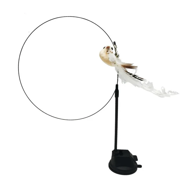 Steel Wire Feather Funny Cat Stick Long Rod Hibiscus Birds - Shop at LoveMi
