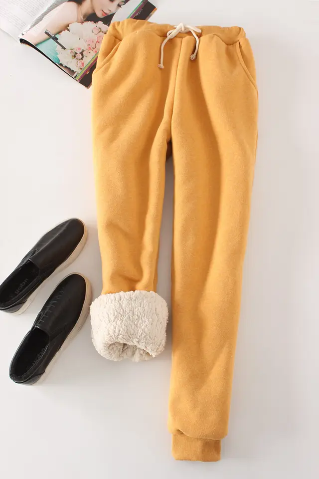 Women's Loose Harem Pants Plus Size Cotton Trousers Yellow - Shop at LoveMi