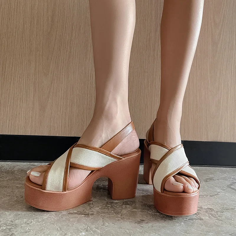New Arrivals Of Women's Platform Shoes With Thick Soles Brown - Shop at LoveMi