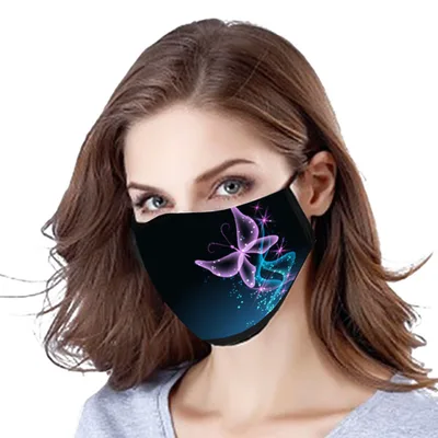 Butterfly Print Pattern Cotton Mask Washable Cloth 4Color - Shop at LoveMi