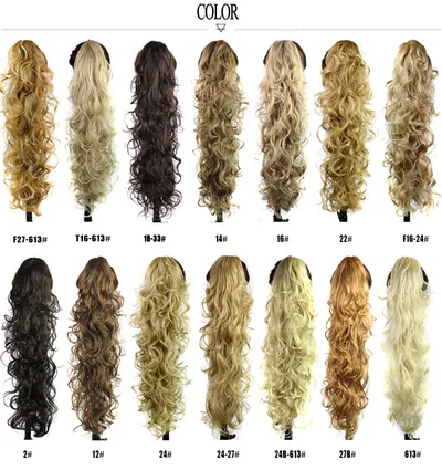 European And American Wig Female Chemical Fiber Ponytail Grab Clip Wavy Long Curly Style12 - Shop at LoveMi