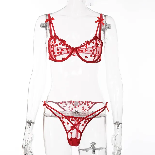 See through Bowknot Sexy Lingerie Split Suit Red - Shop at LoveMi