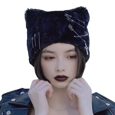 Original Handmade Plush Cat Ear Hat Faux Fur Finished Product - Shop at LoveMi