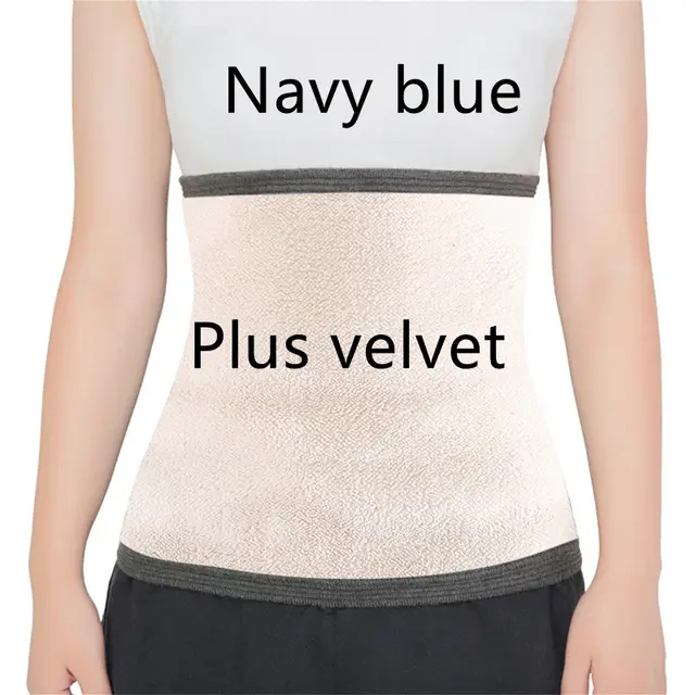 Pure Cotton Warm Protective Belt Plus Velvet Double Layer Thickening Lamb Velvet Dark Gray - Shop at LoveMi