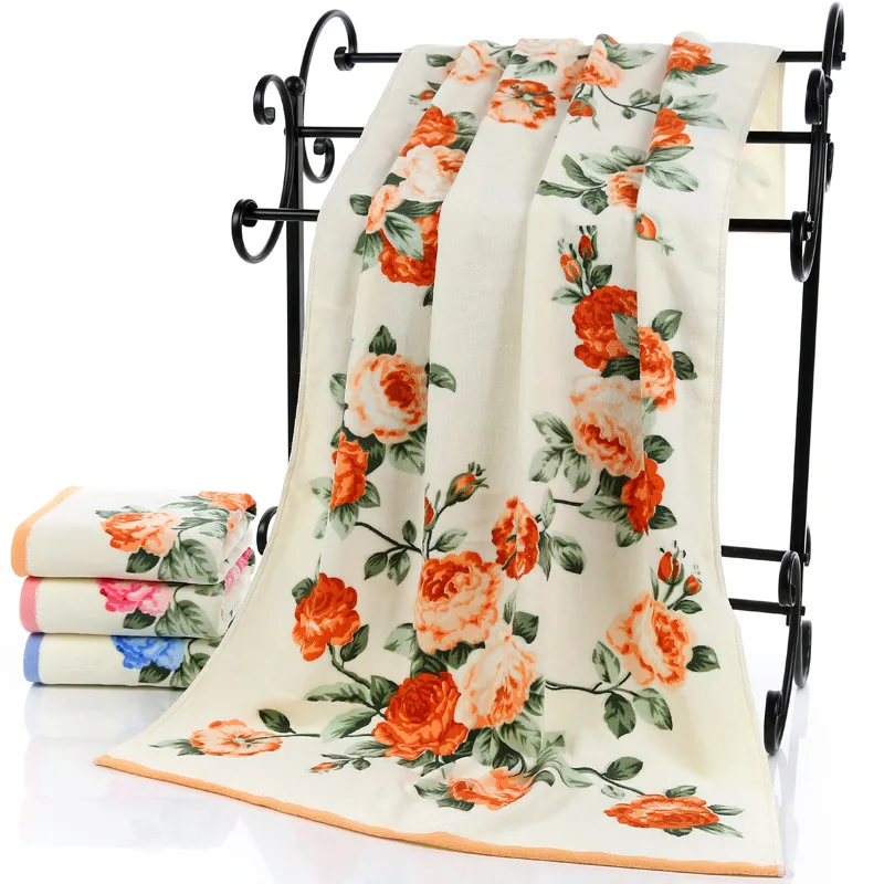 Cut Velvet Printed Bath Towel Is Soft And Thick Yellow - Shop at LoveMi