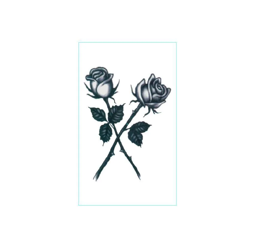 Dark Rose Love Clown Finger Square Tattoo Sticker - Rose