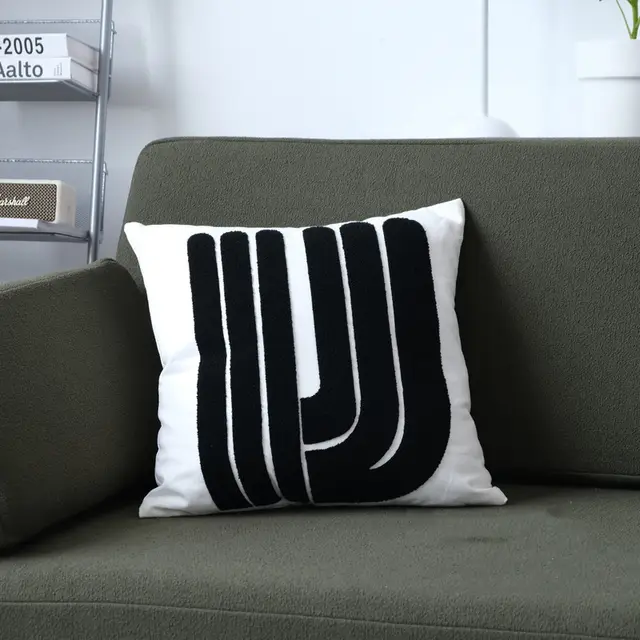 Modern Jane Wave Dot Geometric Black And White Cushion - Shop at LoveMi